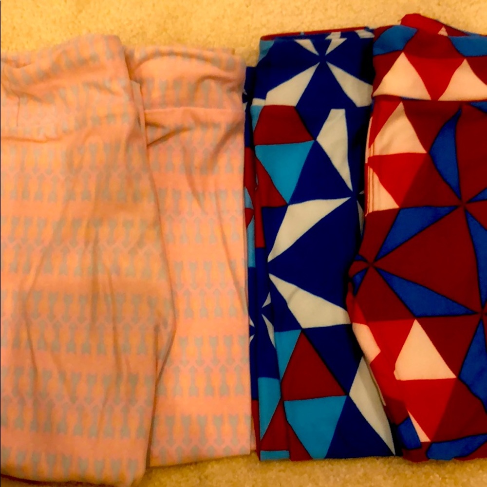 2 sets of matching sister girls lularoe leggings